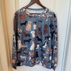 Dog Print Blue Sweatshirt